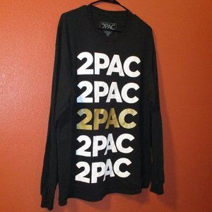 2 Pac Shirt Woman X Large Black Gold White Music RAP Song Long Sleeve Shirt